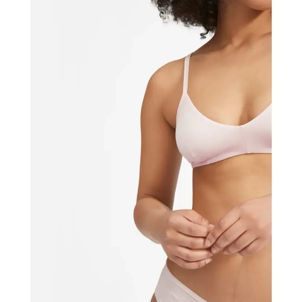 Everlane The Cotton Bralette Pale Pink blush ballet pink triangle